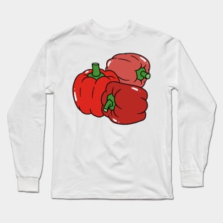 Three Red Bell Peppers Long Sleeve T-Shirt